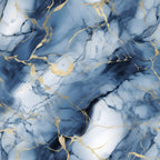 blue marble, white marble, gold veining, cracked marble, abstract pattern, luxury design, geometric veins,, fabric panel, navy blue, powder blue, metallic gold, stone texture, marbled effect, organic lines, elegant pattern, contemporary design, mineral pattern, flowing veins, sophisticated palette