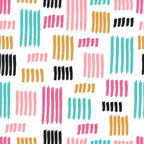 pink, teal, orange, black, light pink, abstract brushstrokes, vertical lines, doodle pattern, hand drawn, modern art, contemporary design,, fabric panel, artistic strokes, colorful palette, geometric arrangement, craft fabric, sewing material, repetitive motifs, playful design