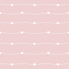 pastel pink, soft pink, blush pink, white hearts, wavy lines, heart pattern, romantic design, gentle curves, minimalist style, sweet aesthetic,, fabric panel, dreamy mood, delicate pattern, nursery theme, feminine design, subtle texture, repeating motif, craft fabric