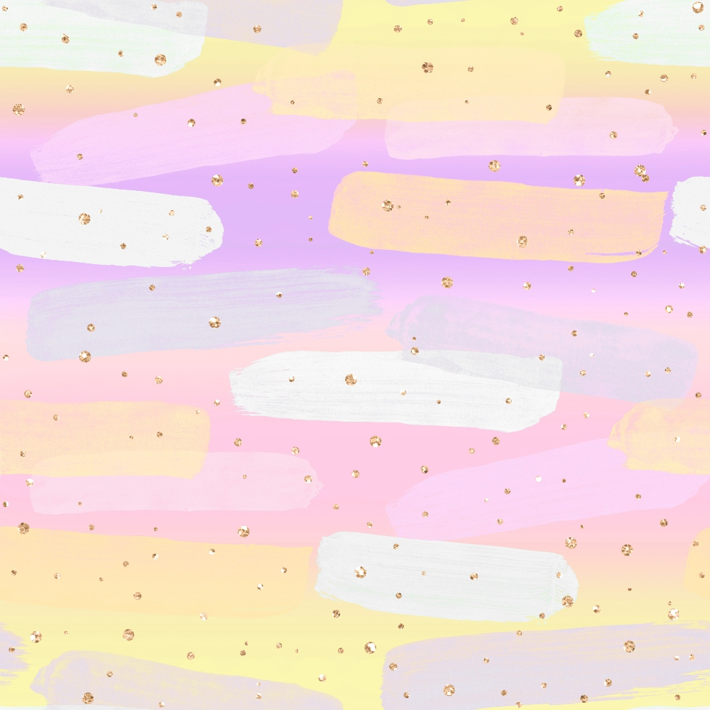 pastel colors, soft pink, lavender purple, pale yellow, mint green, cloud pattern, whimsical clouds, gold glitter dots, sparkle accents, fairy tale theme, dreamy atmosphere, cotton fabric, quilting panel, nursery decor, baby fabric, magical sky, watercolor style, celestial design, craft fabric, sewing material