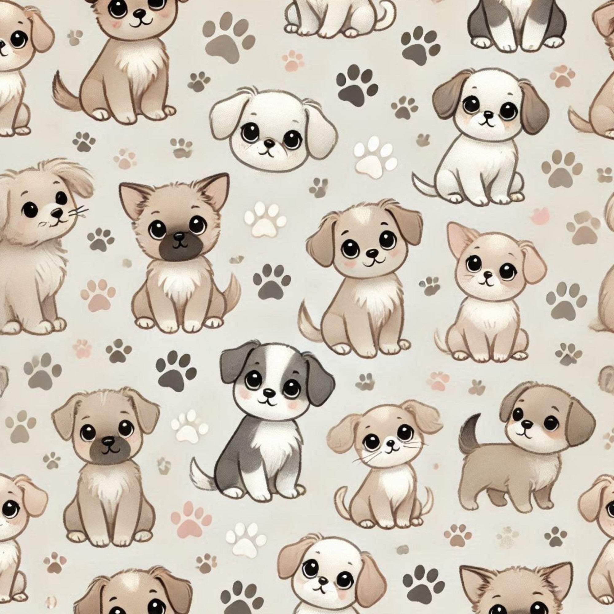 Cubist Canines Pattern 1 Minky Fabric