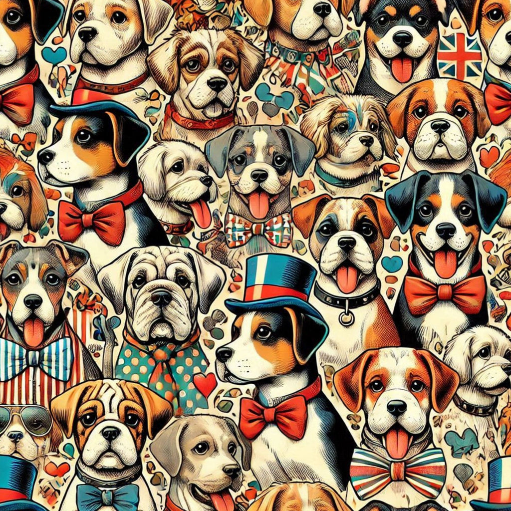 Cubist Canines Pattern 17 Minky Fabric
