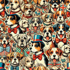 Cubist Canines Pattern 17 Minky Fabric