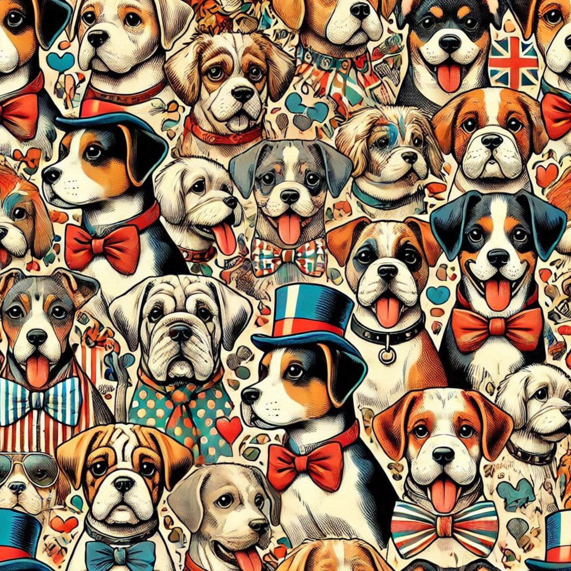Cubist Canines Pattern 17 Minky Fabric