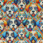 Cubist Canines Pattern 2 Minky Fabric