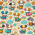 Cubist Canines Pattern 22 Minky Fabric