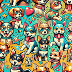 Cubist Canines Pattern 23 Minky Fabric