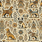 Cubist Canines Pattern 32 Minky Fabric