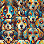 Cubist Canines Pattern 34 Minky Fabric