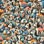 Cubist Canines Pattern 36 Minky Fabric