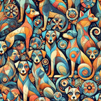 Cubist Canines Pattern 37 Minky Fabric