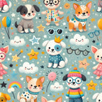 Cubist Canines Pattern 4 Minky Fabric