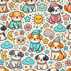 Cubist Canines Pattern 5 Minky Fabric