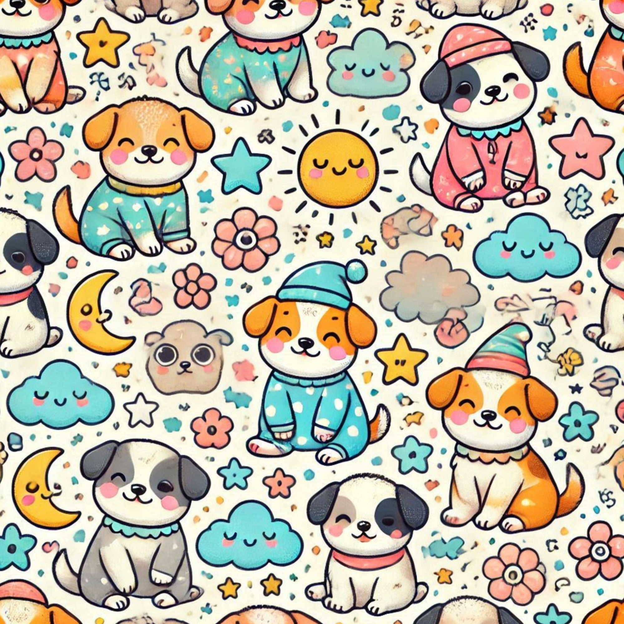 Cubist Canines Pattern 5 Minky Fabric