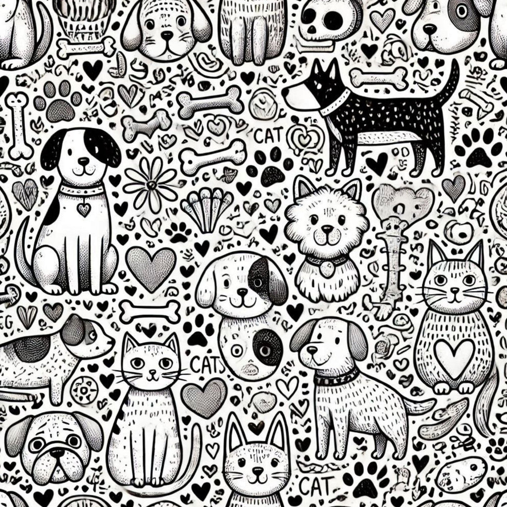 Cubist Canines Pattern 9 Minky Fabric