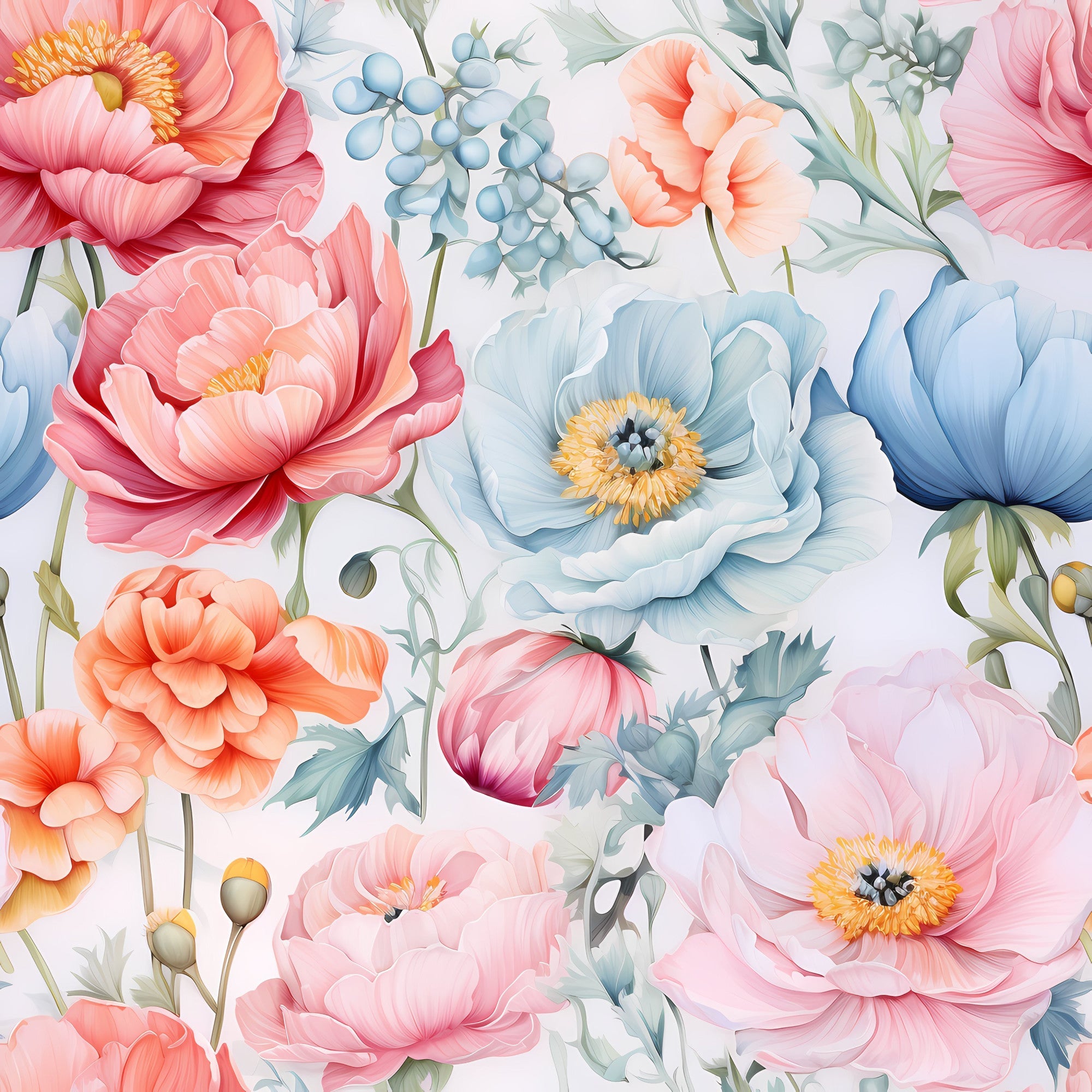 Delicate Petals Pattern 1 Minky Fabric