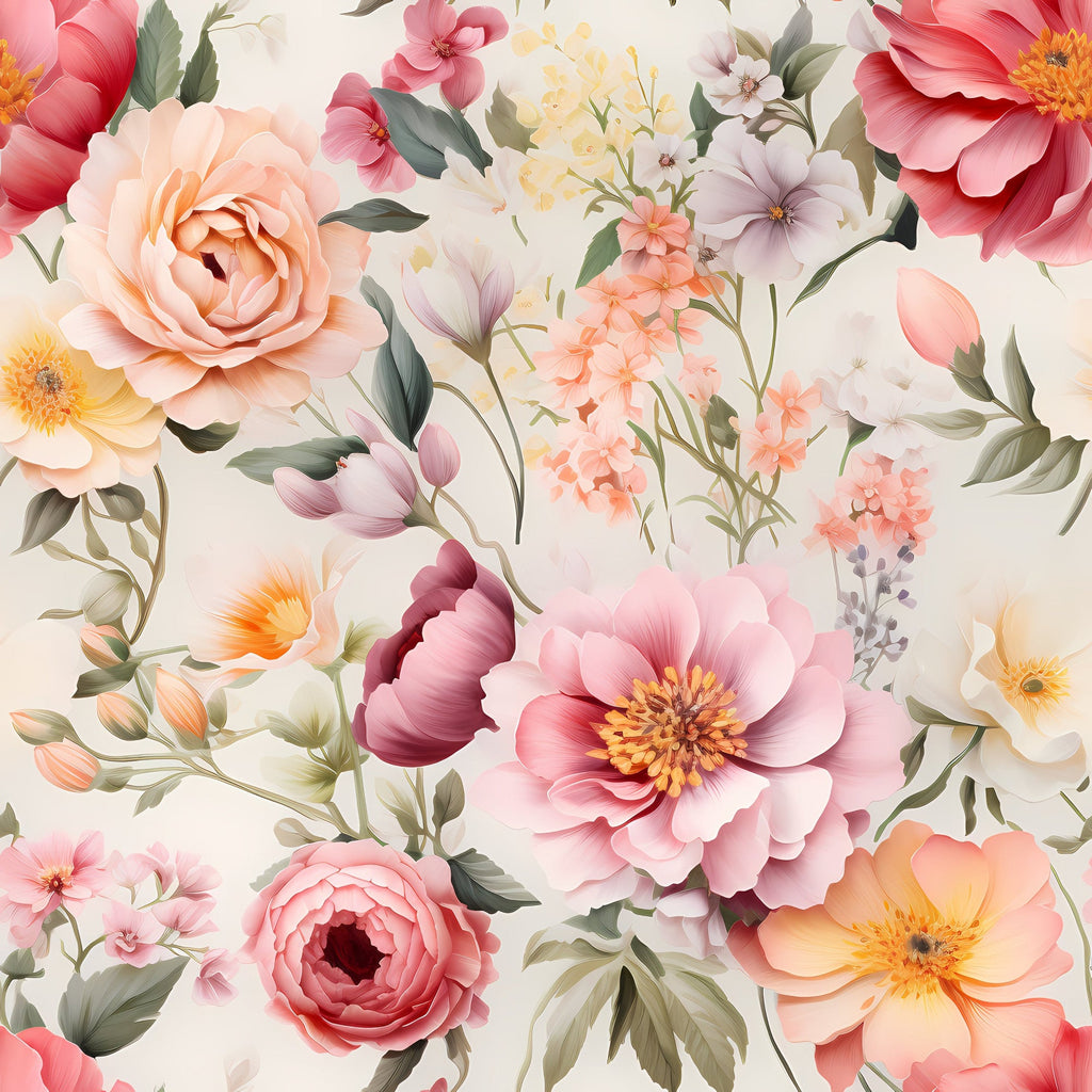 Delicate Petals Pattern 2 Minky Fabric