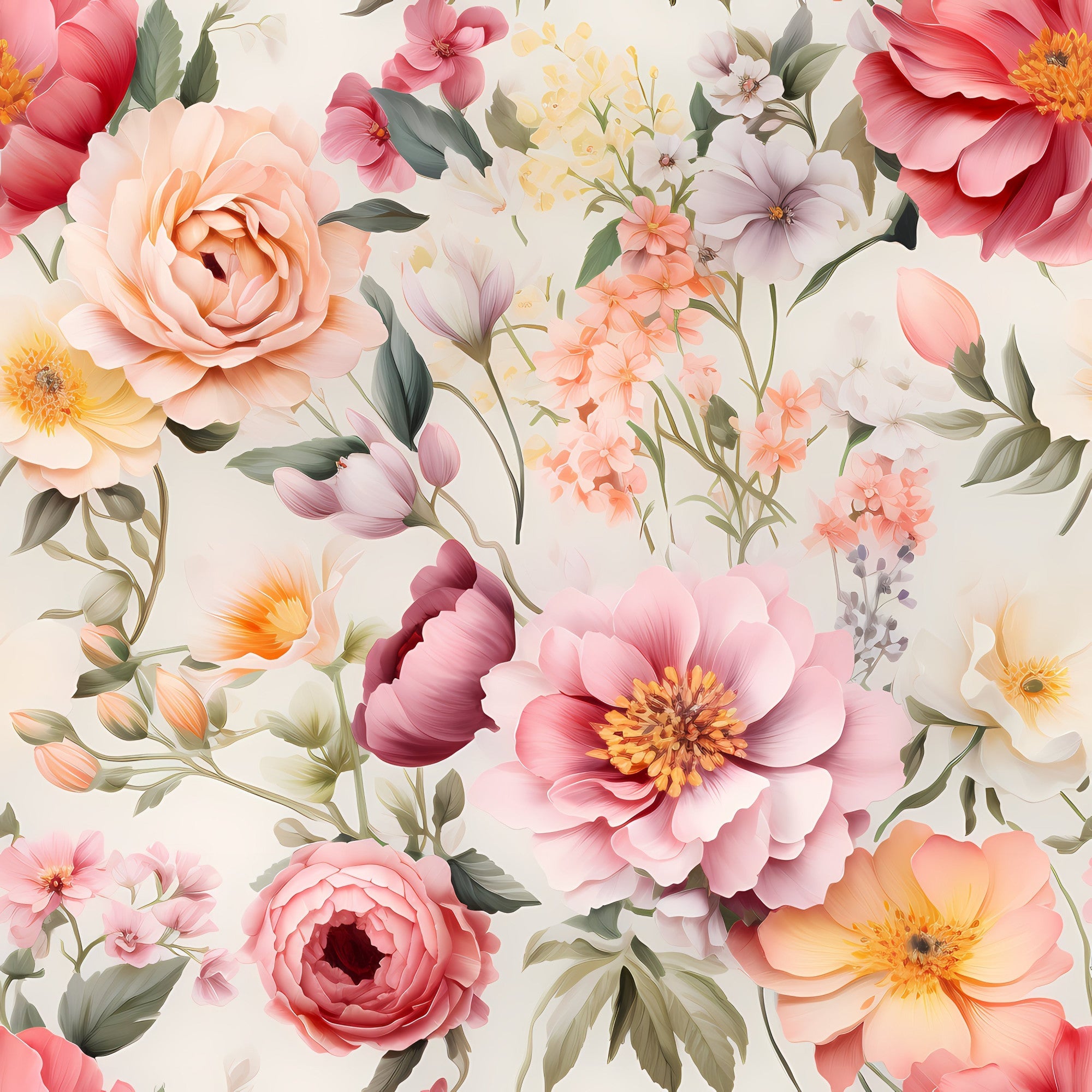Delicate Petals Pattern 2 Minky Fabric