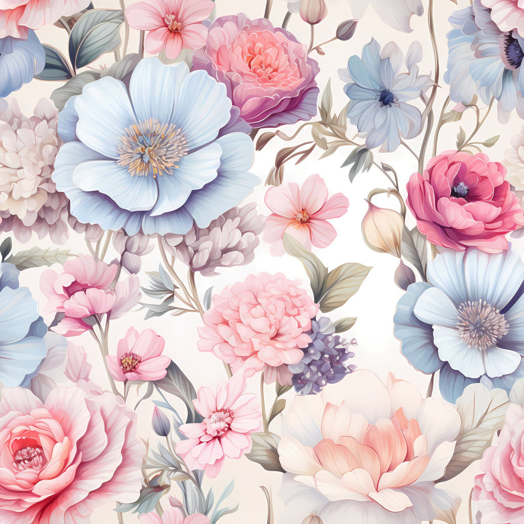 Delicate Petals Pattern 3 Minky Fabric