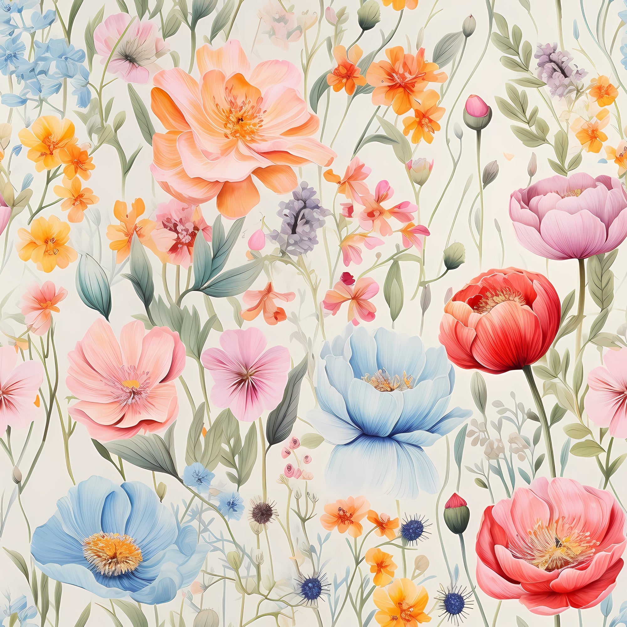 Delicate Petals Pattern 5 Minky Fabric