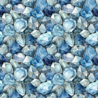navy blue, light blue, powder blue, steel gray, white, diamond pattern, gemstone design, crystal shapes, geometric pattern, faceted gems, precious stones, watercolor style, translucent effect,, fabric panel, repeating pattern, mineral design, jewel tones, realistic gemstones, seamless repeat
