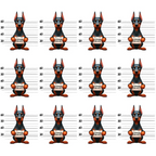doberman pinscher, mugshot lineup, police lineup, black dogs, tan markings, height chart, measurement lines, novelty print, dog fabric,, fabric panel, cartoon dogs, humorous design, pet theme, animal print, repeated pattern, craft fabric, sewing material, brown accents, playful motif