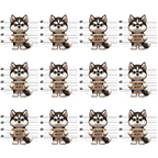mugshot lineup, siberian husky, dog breeds, police lineup, height chart, black and white, gray tones, cream colored, repeating pattern, cartoon style, cute dogs,, fabric panel, playful design, pet themed, humorous concept, measurement lines, animal portraits, craft fabric, sewing material