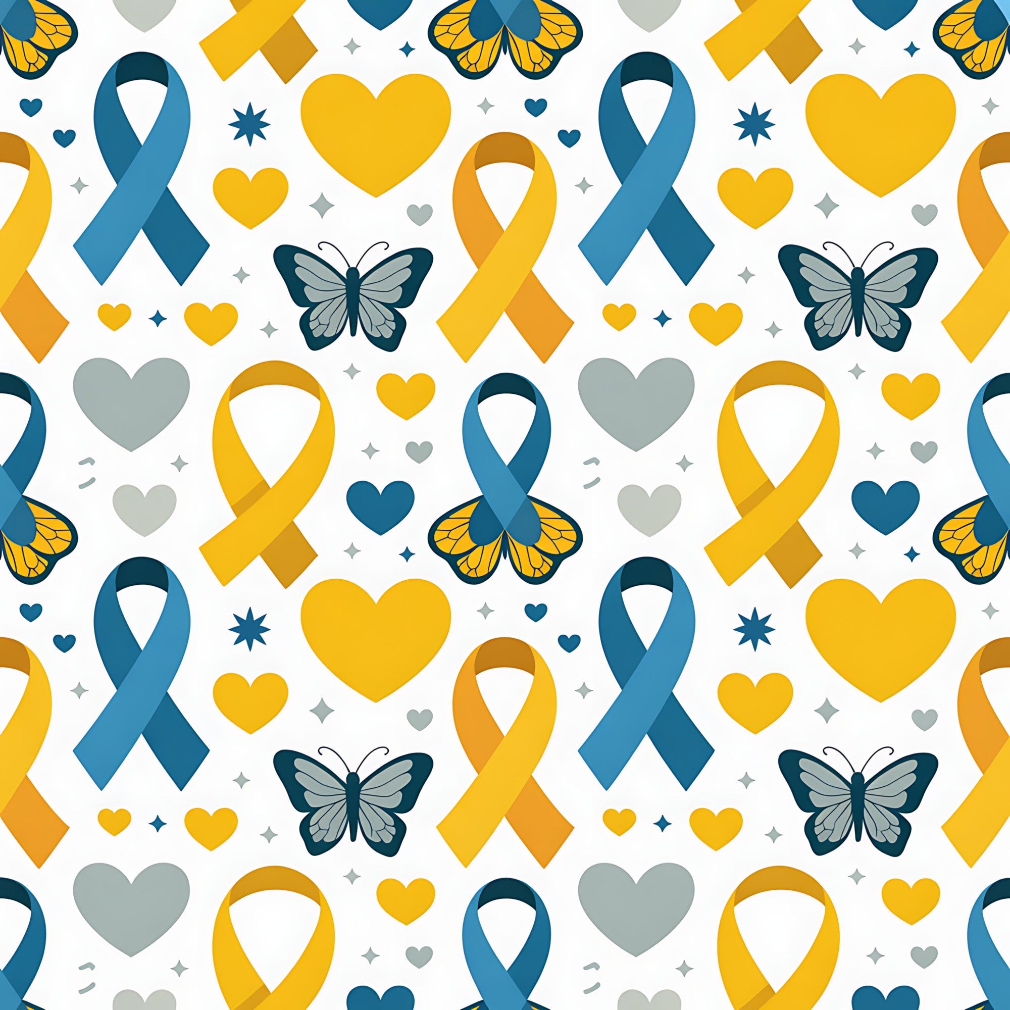 Ribbons of Hope Pattern 1 Minky Fabric