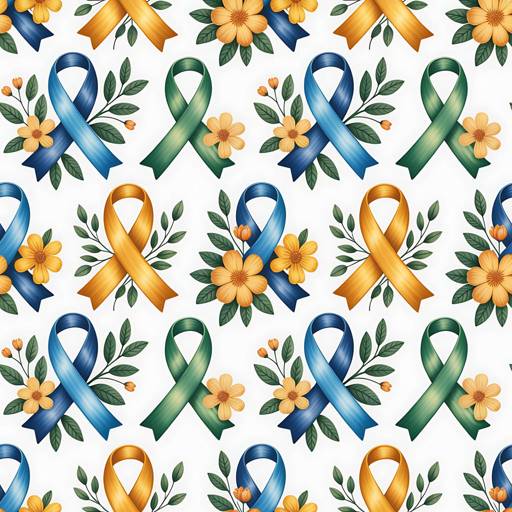 Ribbons of Hope Pattern 11 Minky Fabric