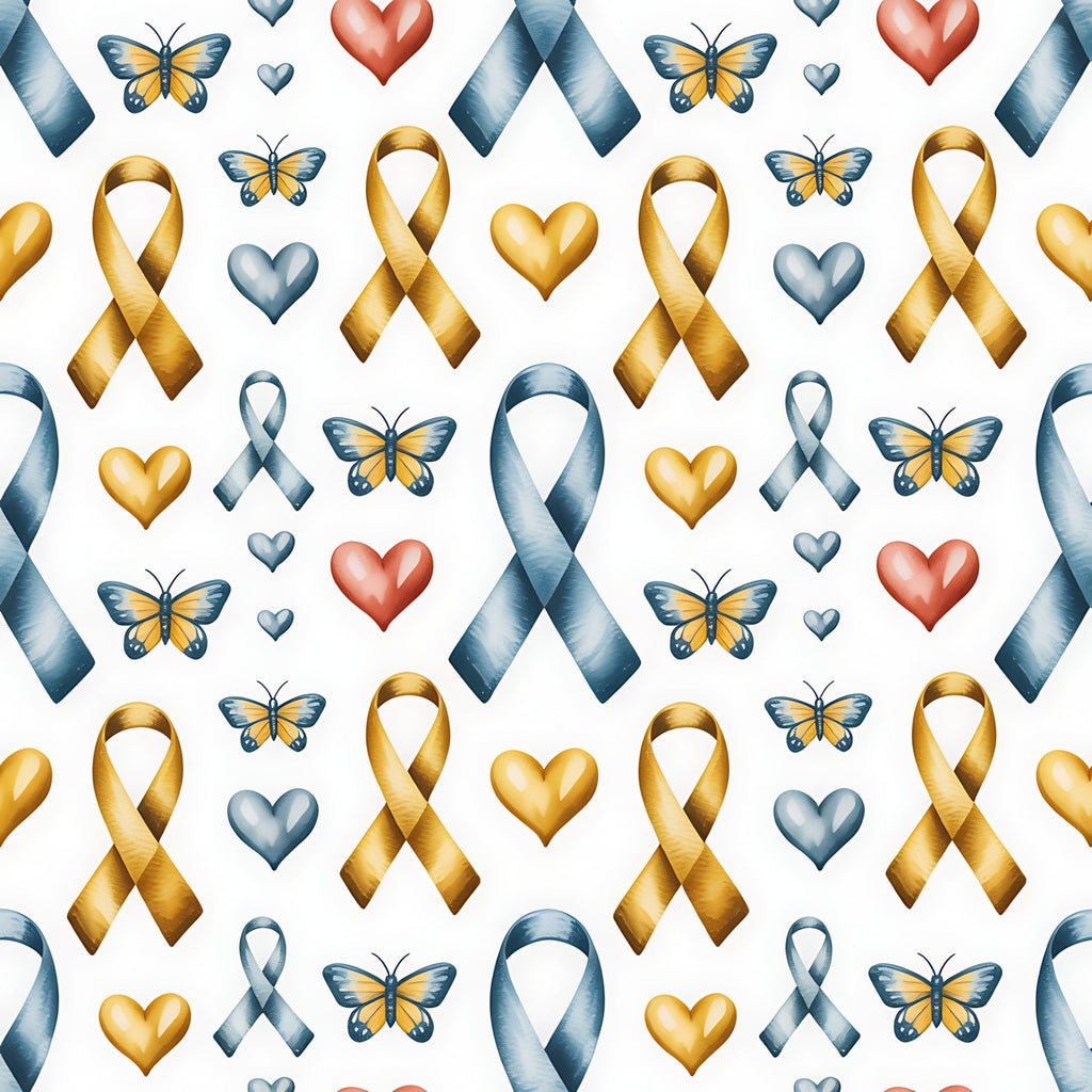 Ribbons of Hope Pattern 14 Minky Fabric