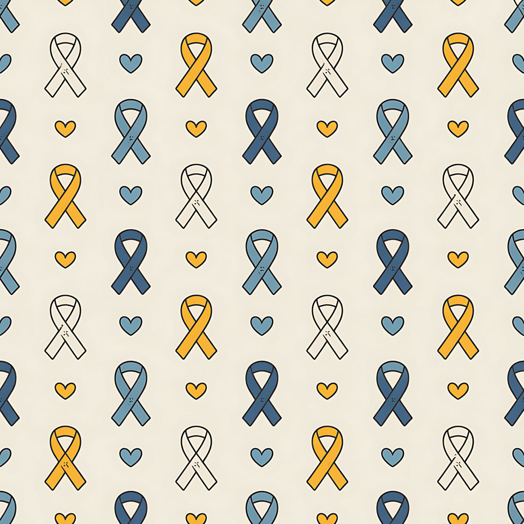 Ribbons of Hope Pattern 7 Minky Fabric
