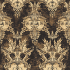 sepia, brown, beige, ornate damask, baroque pattern, decorative scrollwork, vintage floral, elaborate filigree, symmetrical design, repeating motifs,, fabric panel, aged texture, distressed finish, royal aesthetic, intricate detailing, antique style, luxurious pattern, gothic elements