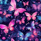 Dreamy Butterflies Purple and Pink Pattern 1 Minky Fabric