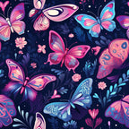 Dreamy Butterflies Purple and Pink Pattern 10 Minky Fabric