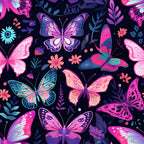 Dreamy Butterflies Purple and Pink Pattern 12 Minky Fabric