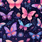 Dreamy Butterflies Purple and Pink Pattern 13 Minky Fabric
