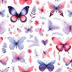 Dreamy Butterflies Purple and Pink Pattern 14 Minky Fabric