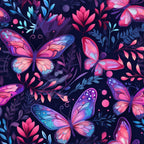 Dreamy Butterflies Purple and Pink Pattern 15 Minky Fabric