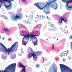 Dreamy Butterflies Purple and Pink Pattern 16 Minky Fabric