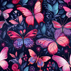 Dreamy Butterflies Purple and Pink Pattern 17 Minky Fabric