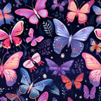 Dreamy Butterflies Purple and Pink Pattern 18 Minky Fabric