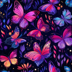 Dreamy Butterflies Purple and Pink Pattern 4 Minky Fabric