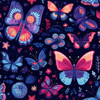 Dreamy Butterflies Purple and Pink Pattern 5 Minky Fabric