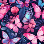 Dreamy Butterflies Purple and Pink Pattern 6 Minky Fabric