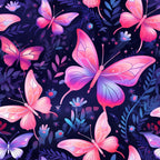 Dreamy Butterflies Purple and Pink Pattern 7 Minky Fabric