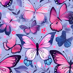 Dreamy Butterflies Purple and Pink Pattern 8 Minky Fabric