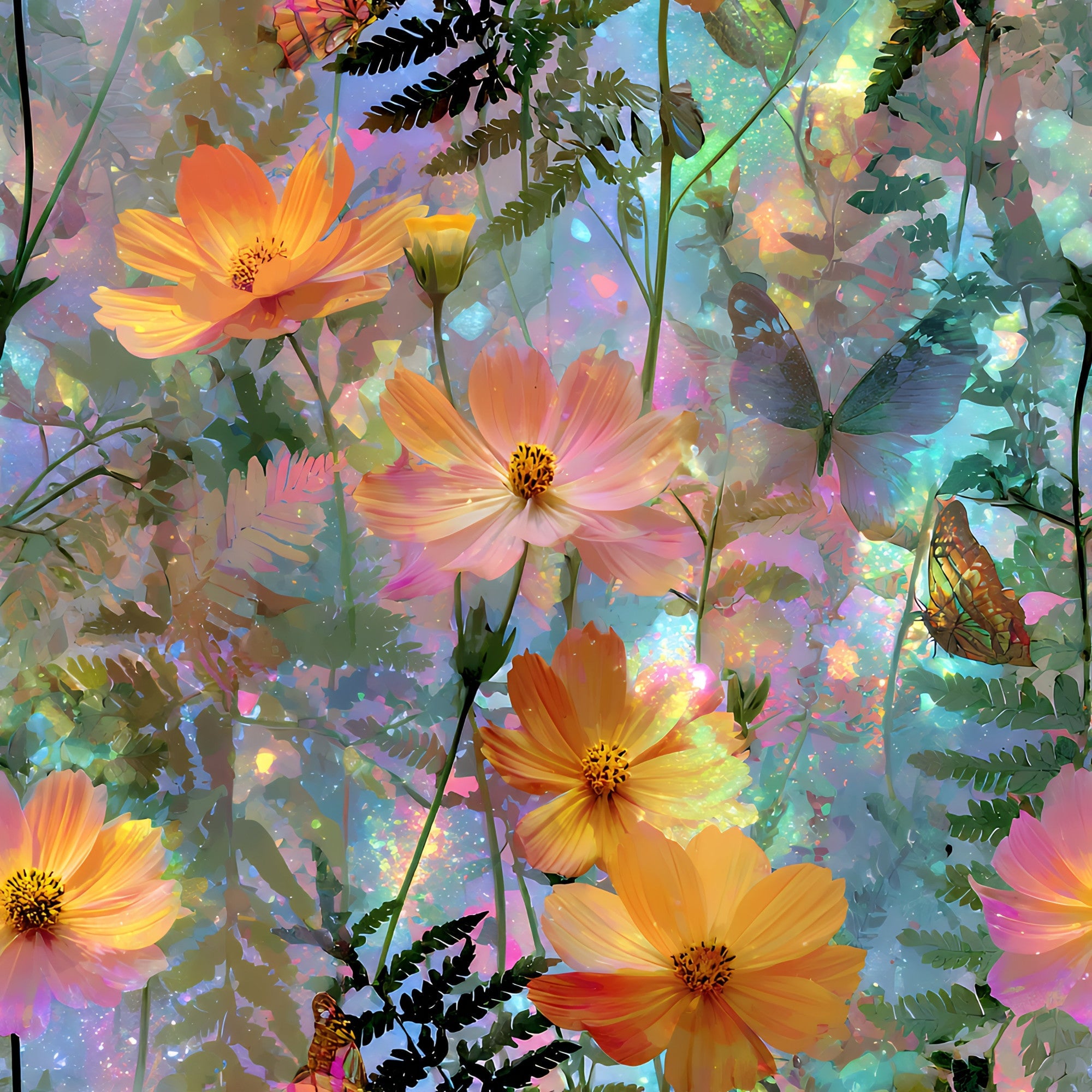 Opal Garden Pattern 10 Minky Fabric