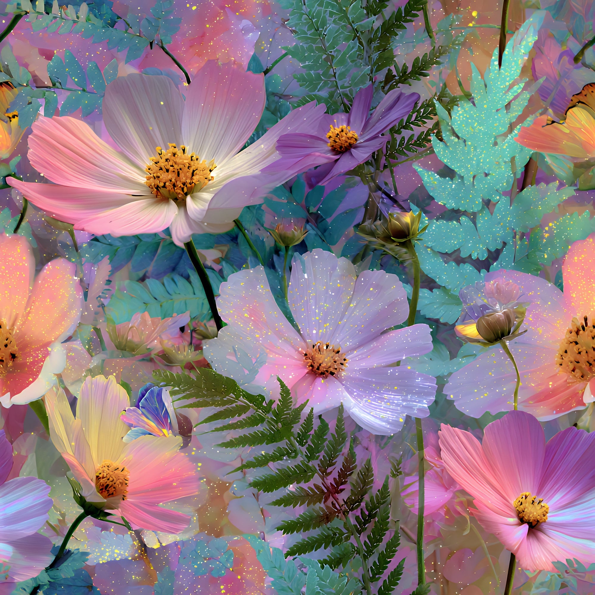 Opal Garden Pattern 2 Minky Fabric