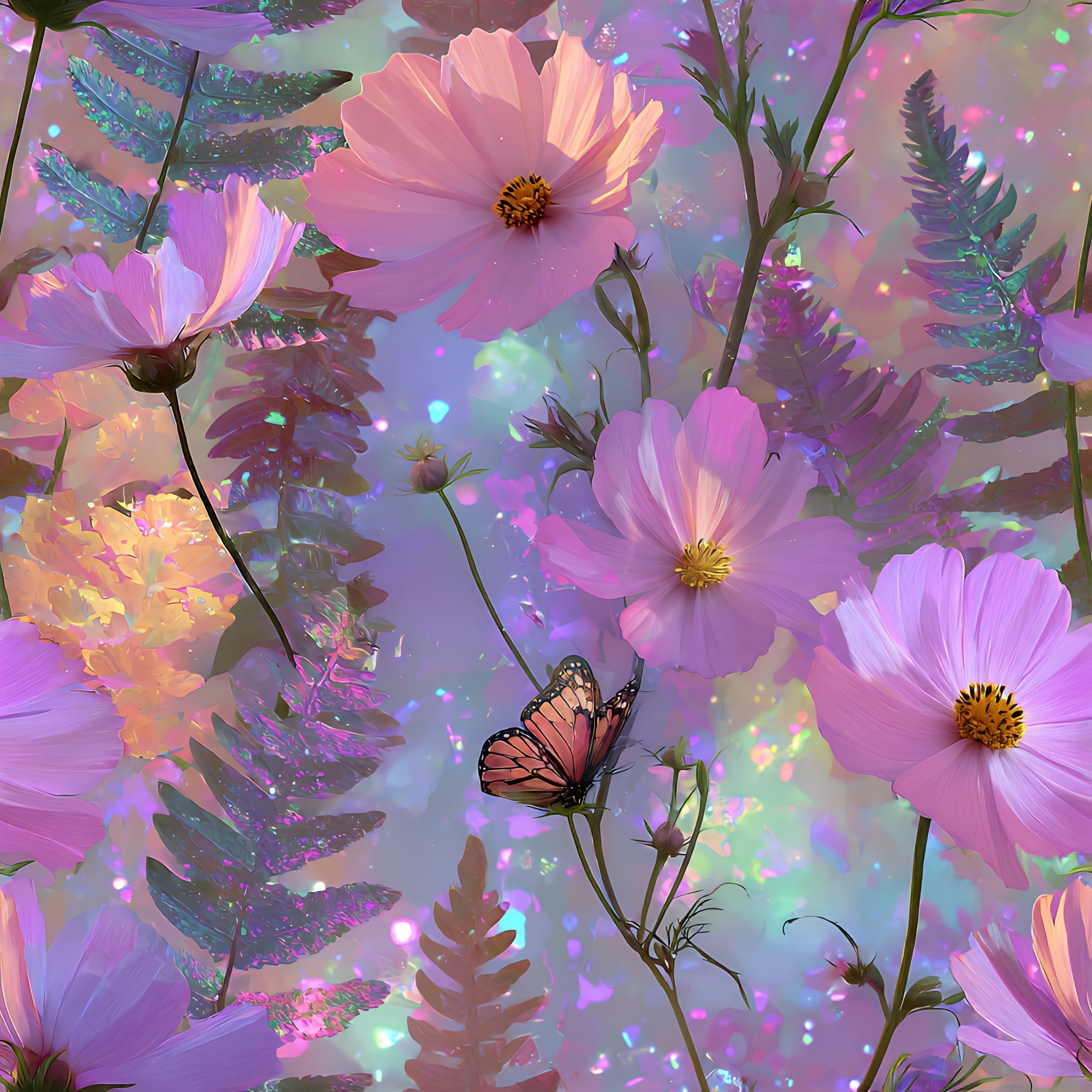 Opal Garden Pattern 3 Minky Fabric