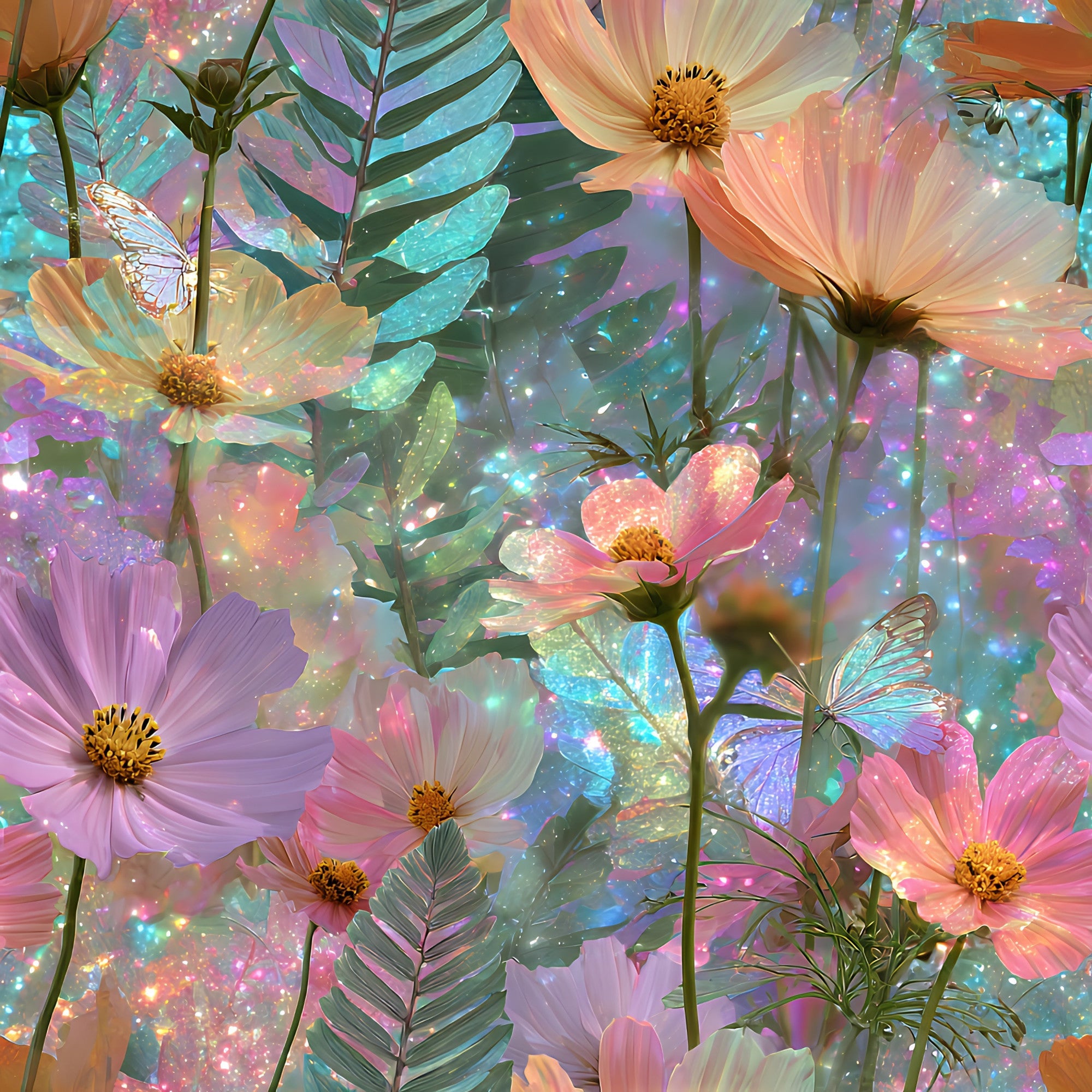 Opal Garden Pattern 4 Minky Fabric